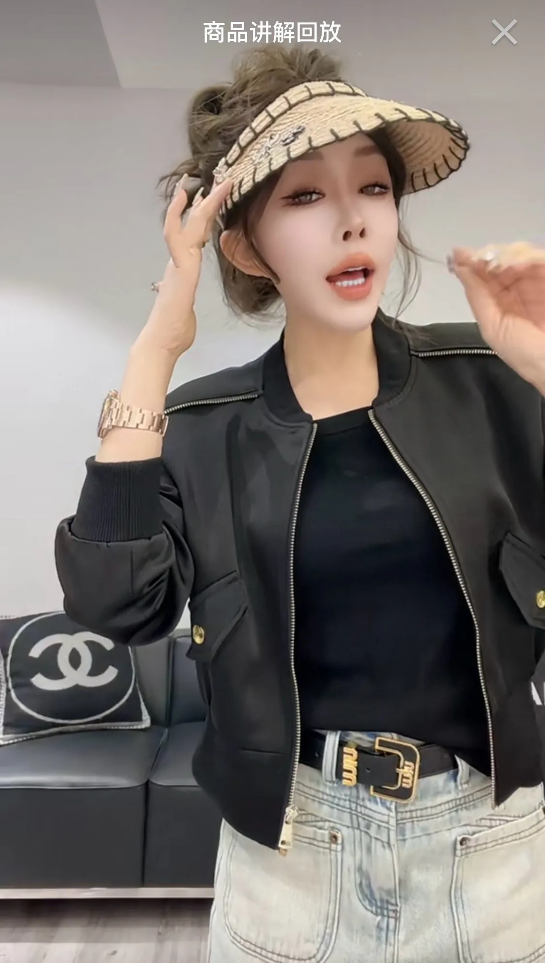 Live broadcast popular single style Crow heart hollow top hat🔥